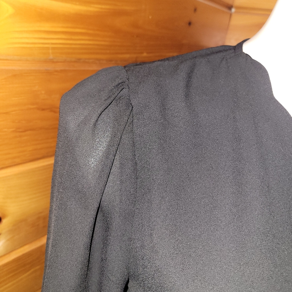 💰⏳️Nine Britton Scalloped V neck Sheer Blouse NWT MED - Picture 2 of 9